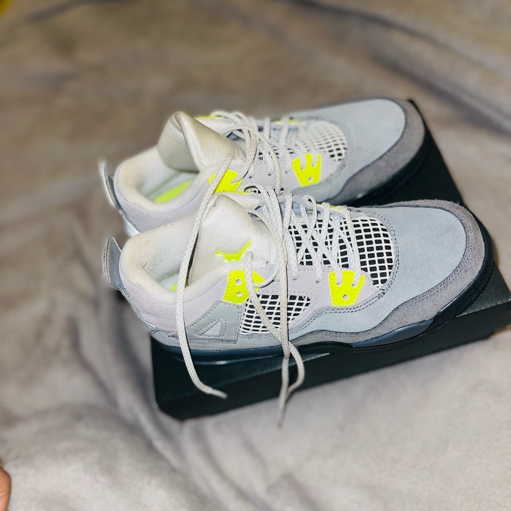 Jordan 4 Neon "Air Max 95"  grey , white & neon yellow . Great condition